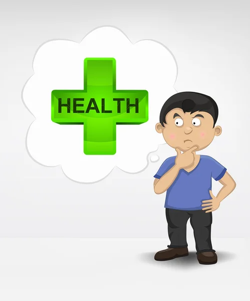 Boy thinking about health — Stock Vector