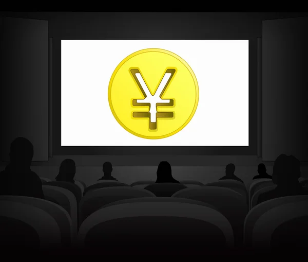 Wirtschaftswerbung als Kinoprojektion — Stockvektor