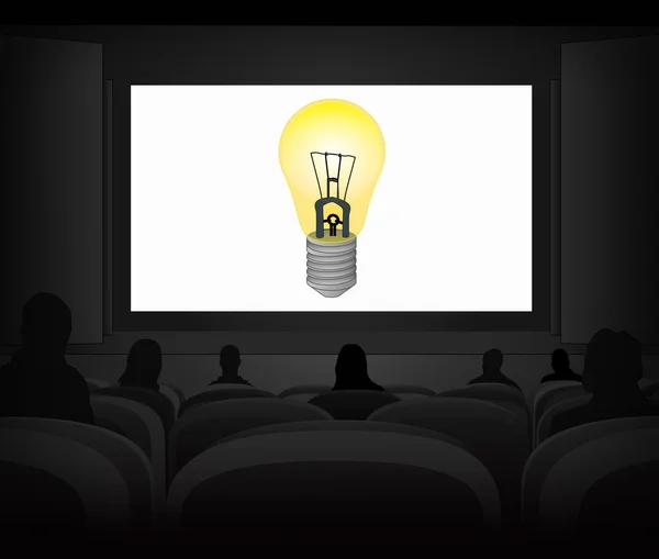 Goed idee reclame als filmprojectie — Stockvector