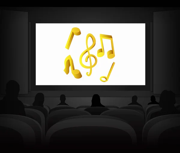 Musical advertisement as cinema projection vector — Stock Vector