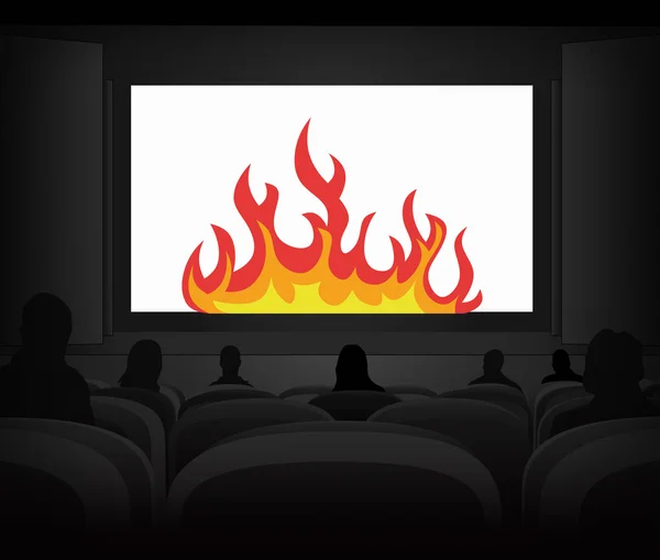 Inferno fogo propaganda como vetor de projeção de cinema — Vetor de Stock
