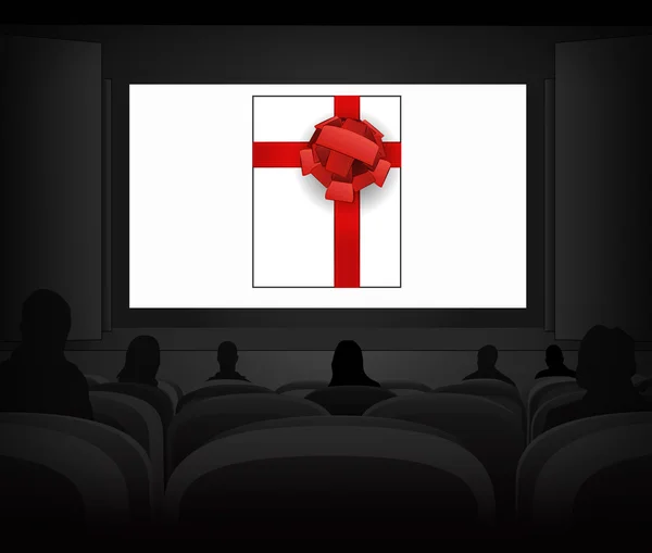 Gift surprise advertisement as cinema projection vector — Stock Vector