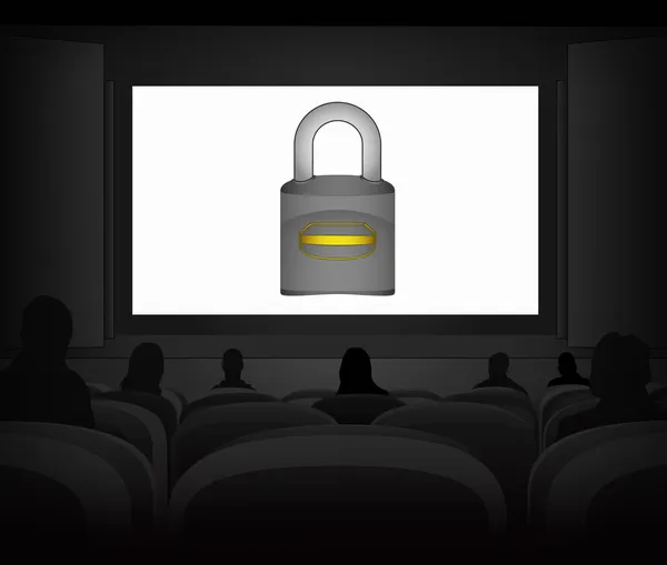 Propaganda de segurança como vetor de projeção de cinema — Vetor de Stock