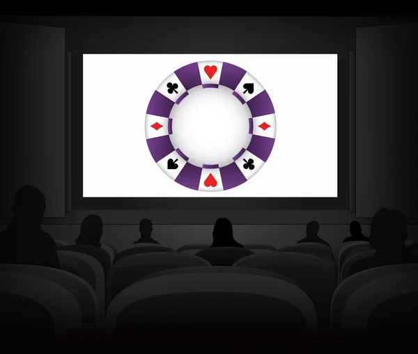 Pokerchip-Werbung als Kinoprojektionsvektor — Stockvektor