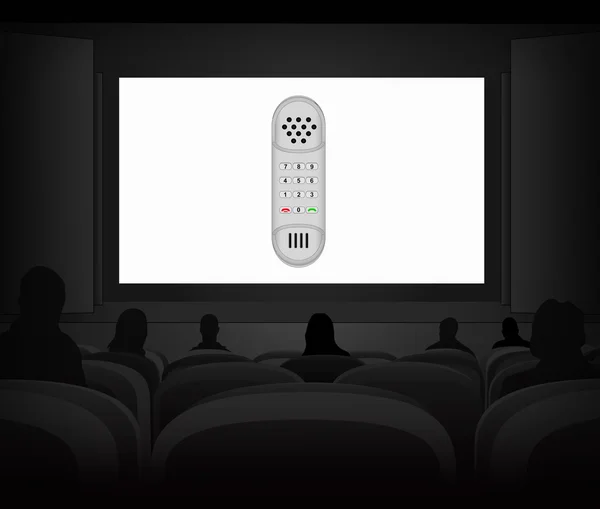 Phone communication advertisement as cinema projection vector — Stock Vector