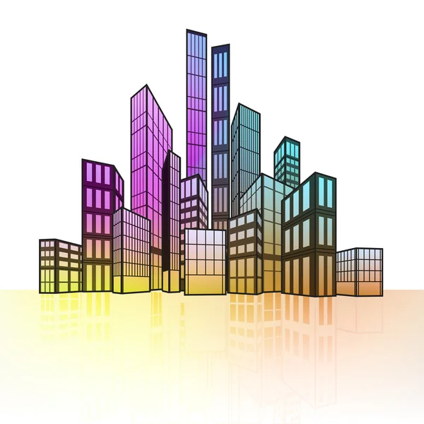 Colorful cityscape silhouette — Stock Vector