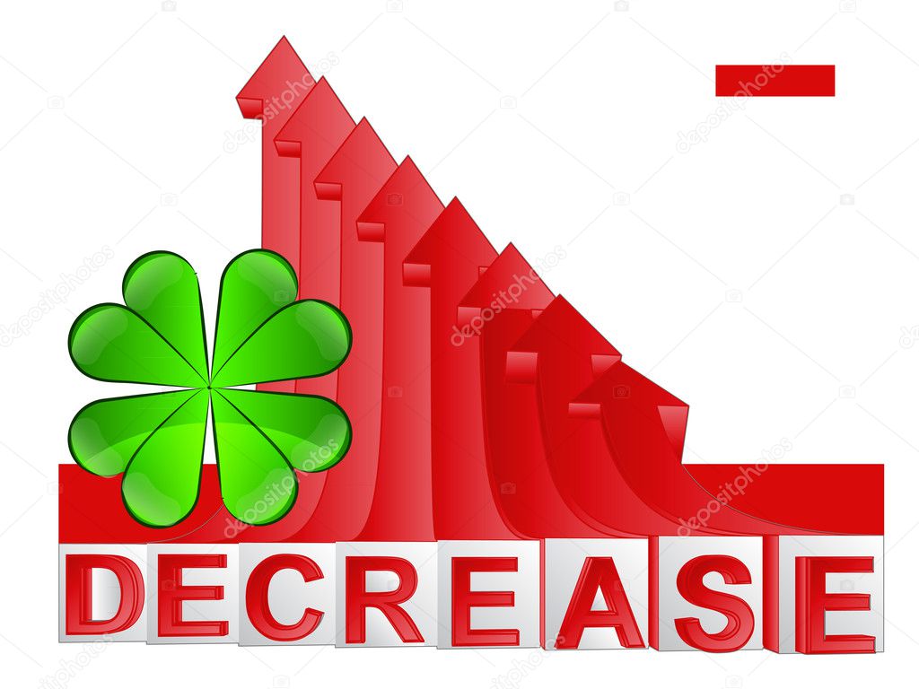 cloverleaf happiness with red descending arrow graph vector