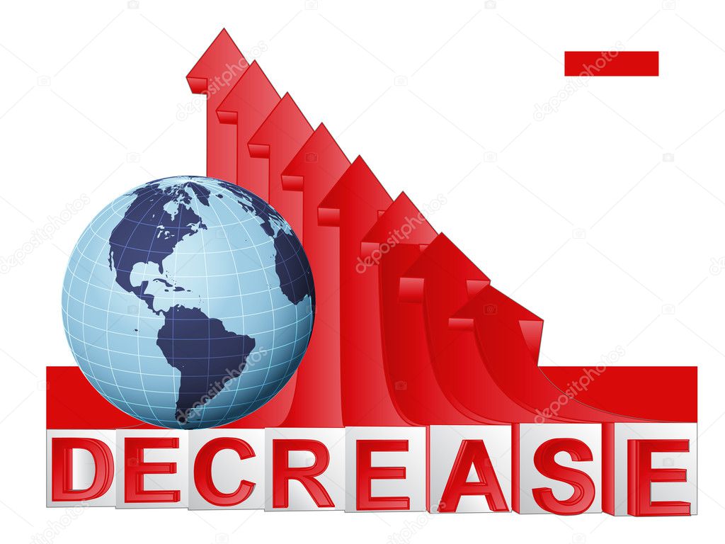 American countries business with red descending arrow graph vector
