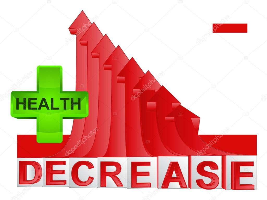 health stats with red descending arrow graph vector