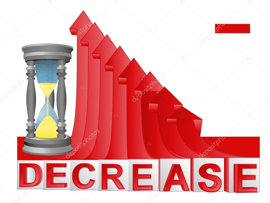 time countdown with red descending arrow graph vector