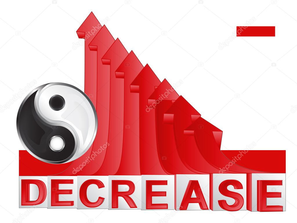 business balance symbol with red descending arrow graph vector