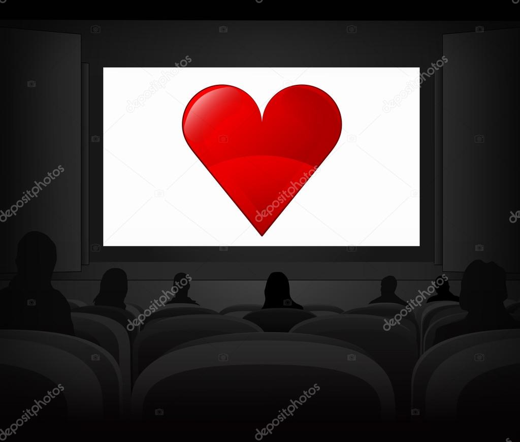 romantic advertisement as cinema projection vector 