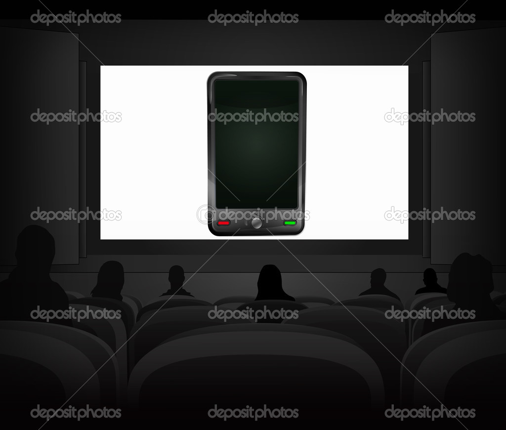 new smart phone advertisement as cinema projection vector 