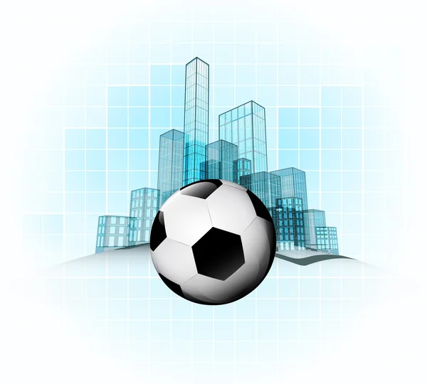 Футбольный матч в современном большом городе — стоковый вектор