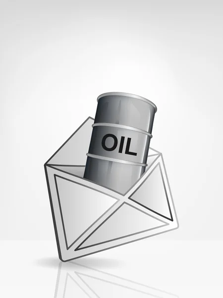 Olie vat in envelop — Stockvector