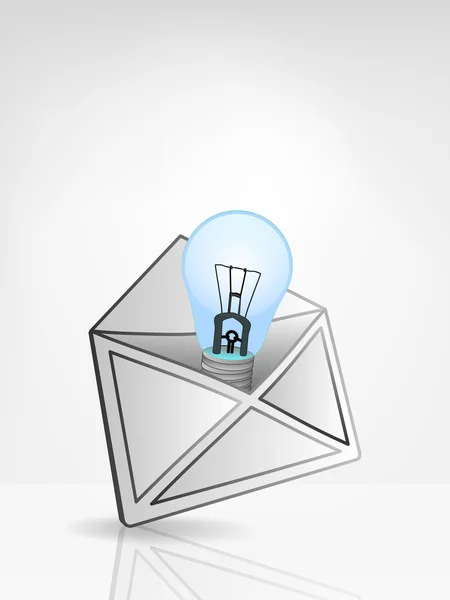 Blue bulb in envelope — Stock Vector