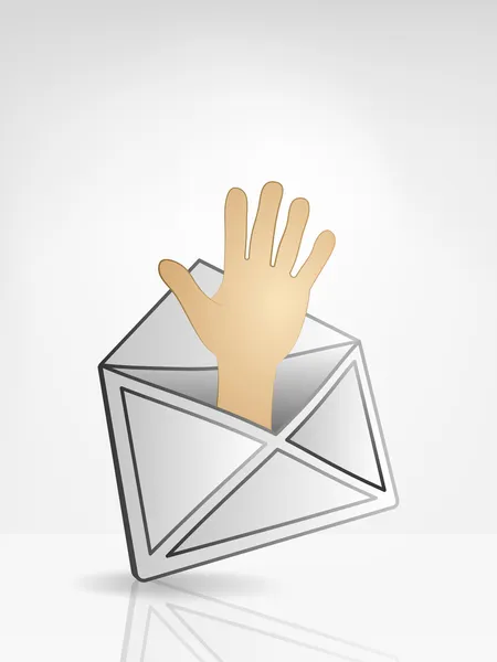 Human hand in envelope — Stock Vector