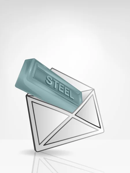 Steel merchandise in envelope — Stock Vector