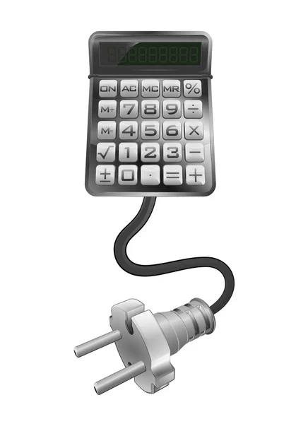 Calculator with plug connection — Stock Vector