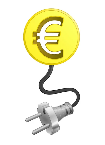 Evropská energetická hodnota s připojením plug — Stockový vektor