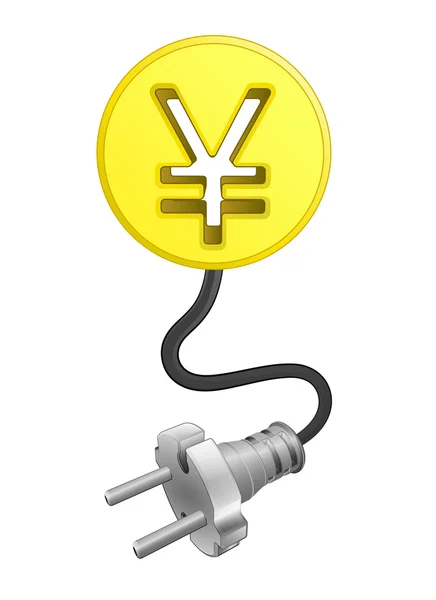 Asian energy value with plug connection — Stock Vector