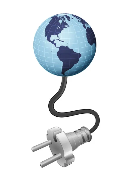 American countries energy supply with plug — Stock Vector