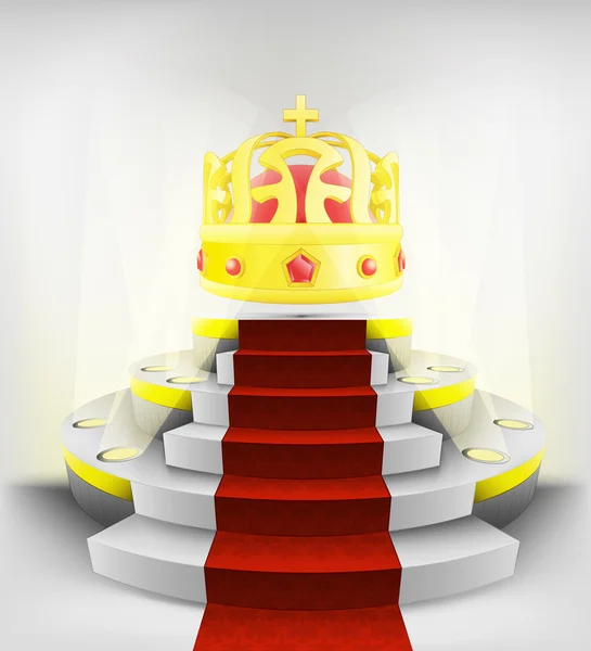 Yuvarlak podyum üzerinde Kraliyet sergi — Stok Vektör