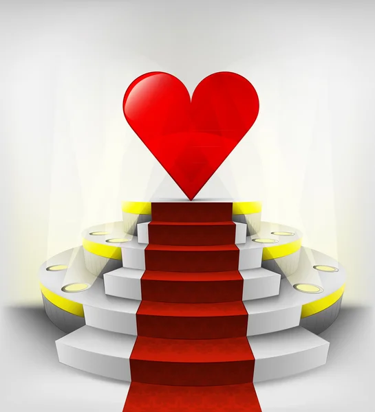 Liebesausstellung auf rundem Podium — Stockvektor