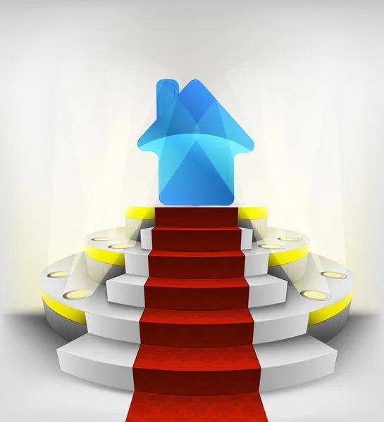 New house on round podium — Stock Vector
