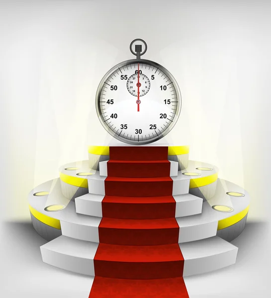 Minuterie chronomètre sur podium rond — Image vectorielle