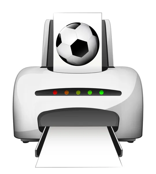 Palla stampata come annuncio di calcio — Vettoriale Stock