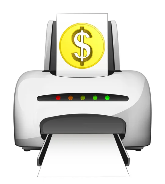 Pièce en dollar imprimé — Image vectorielle