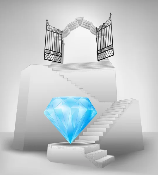 Diamant im Treppenhaus — Stockvektor