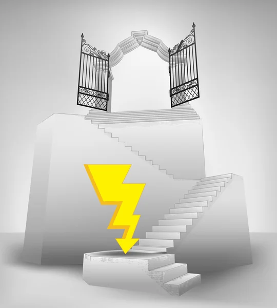 Thunder strike on stairway — Stock Vector