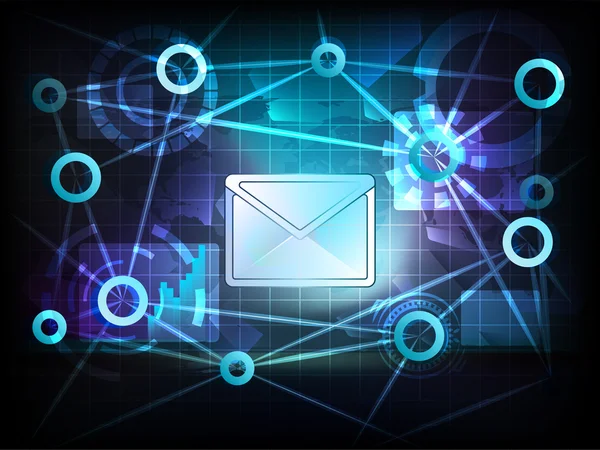 E-mailbericht in business wereld overdracht netwerk — Stockvector