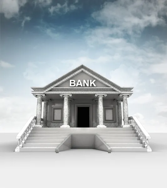 Edificio del banco en estilo iónico clásico con cielo — Foto de Stock