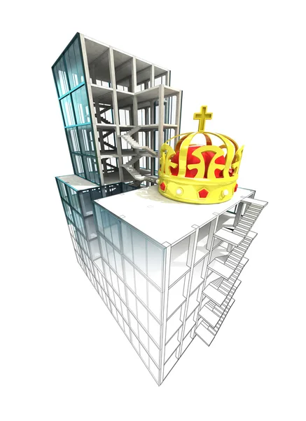 Royal concept of architectural building plan finishing — Stock Photo, Image