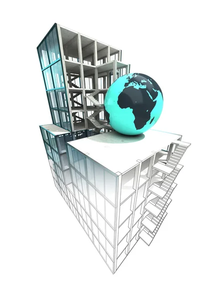 African countries building concept of architectural plan — Stock Photo, Image