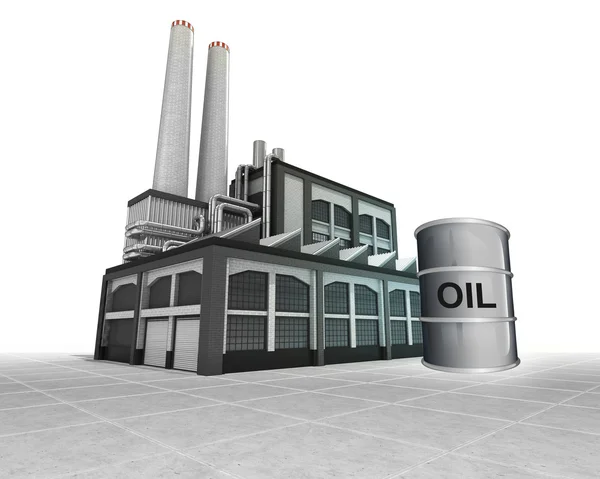 Oil barrel as industrial factory production concept — Stock Photo, Image