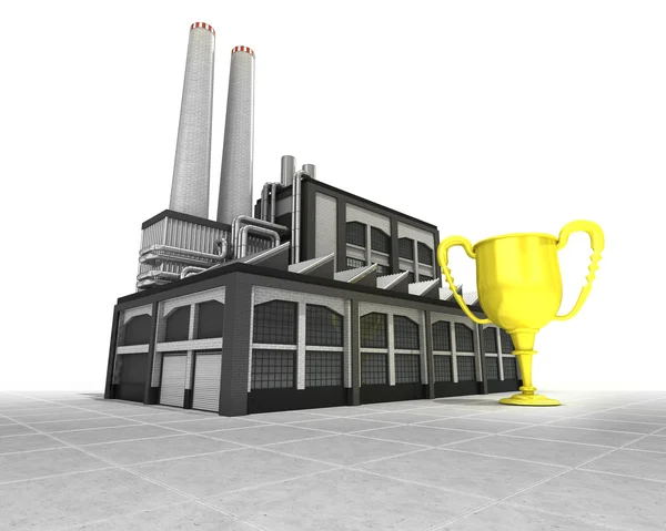 Kampioen cup als industriële fabriek productie concept — Stockfoto