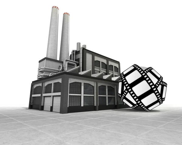 Movie tape as industrial factory production concept — Stock Photo, Image