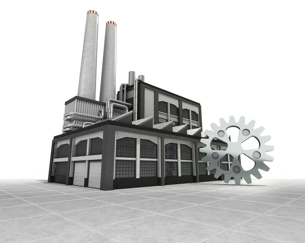 Промышленное колесо как концепция производства промышленного завода — стоковое фото