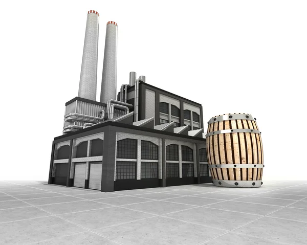 Barril de bebidas como conceito de produção industrial de fábrica — Fotografia de Stock