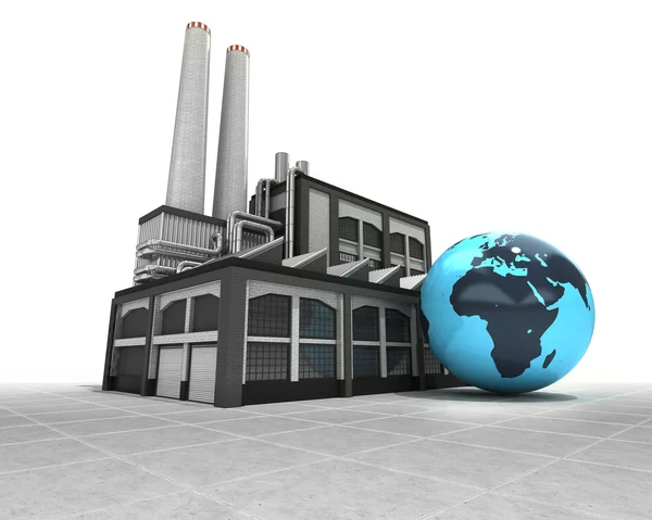 Afrique globe terrestre comme concept de production industrielle usine — Photo