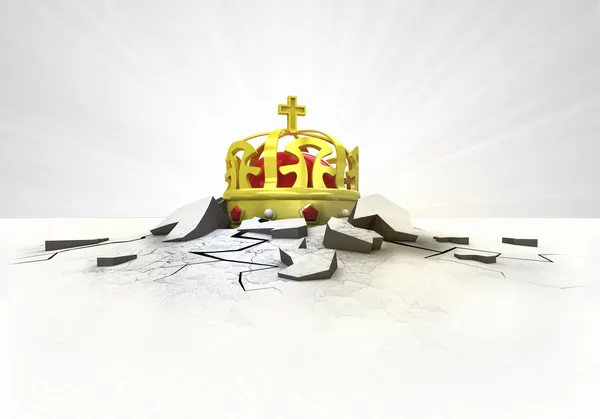 Royal crown stuck into ground with flare concept — Stock Photo, Image