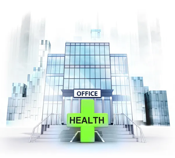 Gezondheid cross voor kantoorgebouw — Stockfoto
