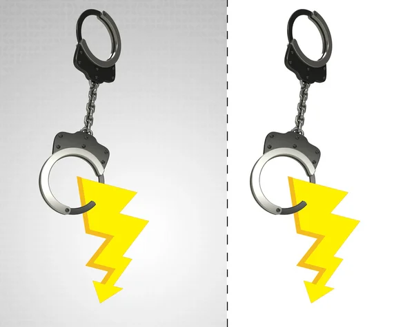 Elektriska lightning i kedjan som kriminalitet begrepp dubbel — Stockfoto