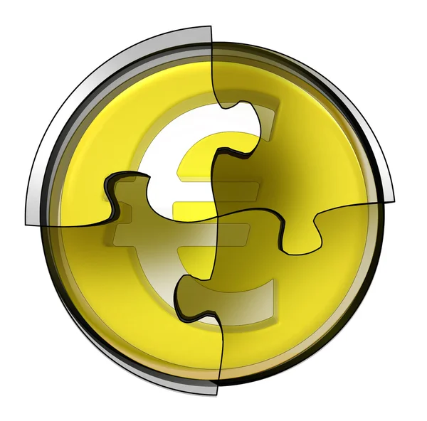 Gouden euro munt verbinding in circulaire jigsaw concept — Stockfoto