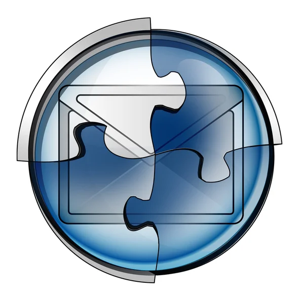 Połączenie wiadomość e-mail w koncepcji okrągłe puzzle — Zdjęcie stockowe