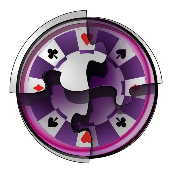 Poker chip connection in circular jigsaw concept — Stock Photo, Image